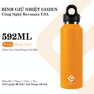 binh giu nhiet gozen revomax vang cam 592ml the thao gozen sport