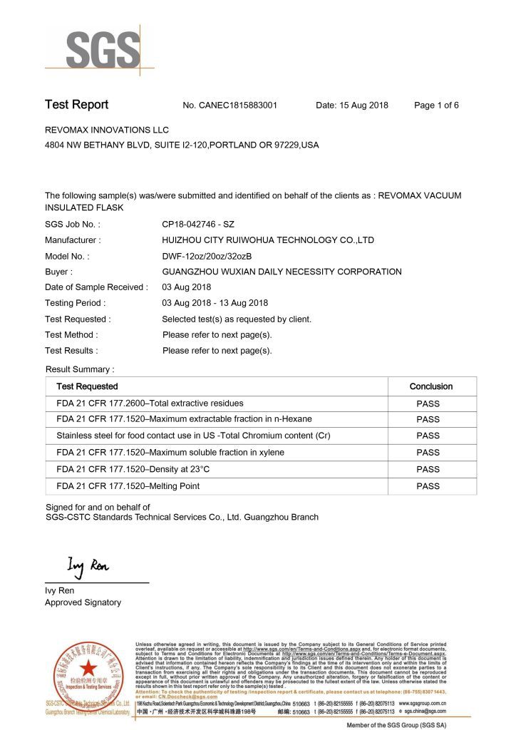 Test Report Of Vacuum 1