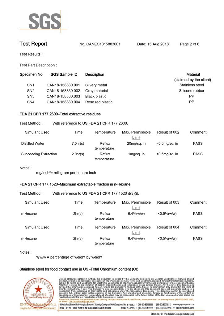 Test Report Of Vacuum 2